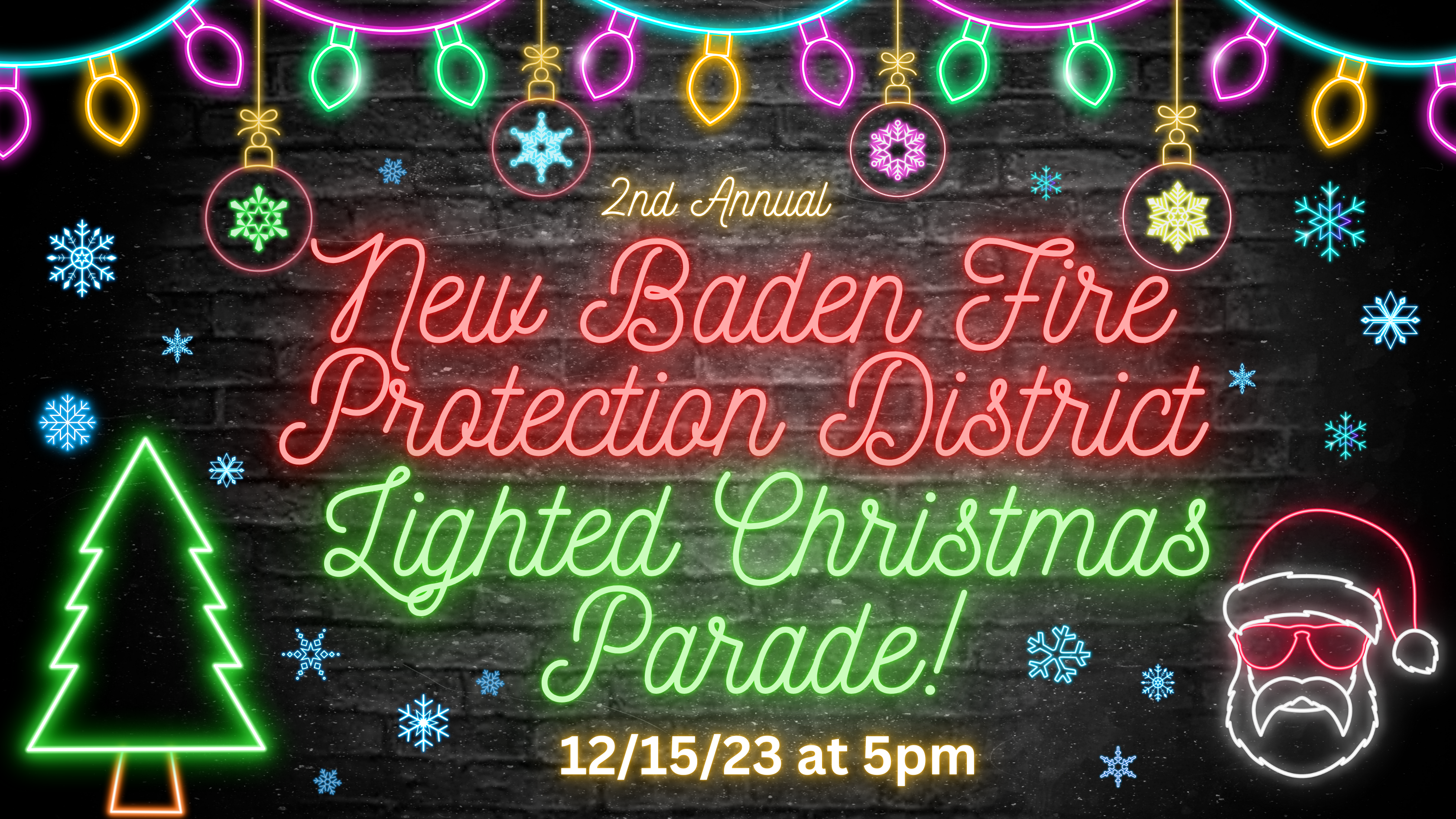 2nd Annual New Baden Fire Protection District Lighted Christmas Parade